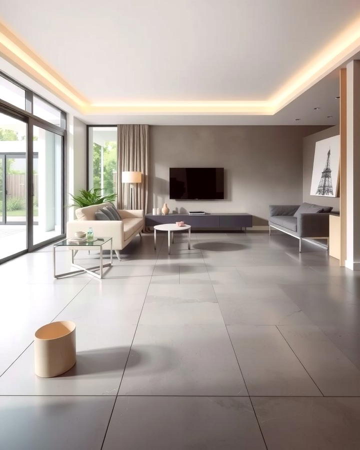 Grey Tile Flooring for a Sleek Finish - 30 grey flooring living room ideas