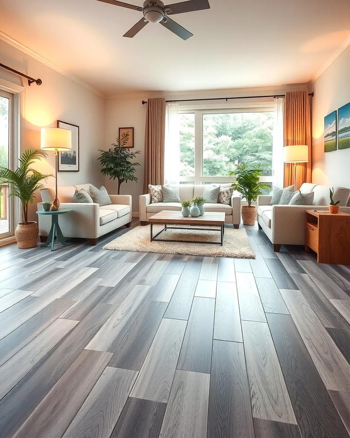 Grey Vinyl Flooring for Durability and Comfort - 30 grey flooring living room ideas