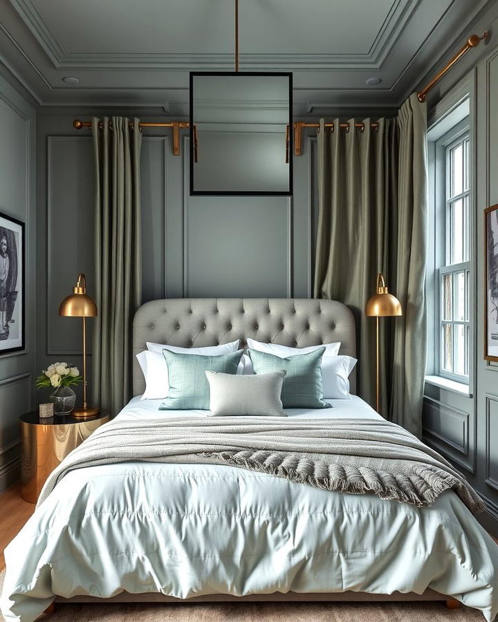 Grey Walls with Sage Green Trim - 25 Sage Green and Grey Bedroom Ideas