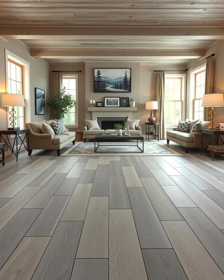 Grey Wood Flooring for a Rustic Charm - 30 grey flooring living room ideas