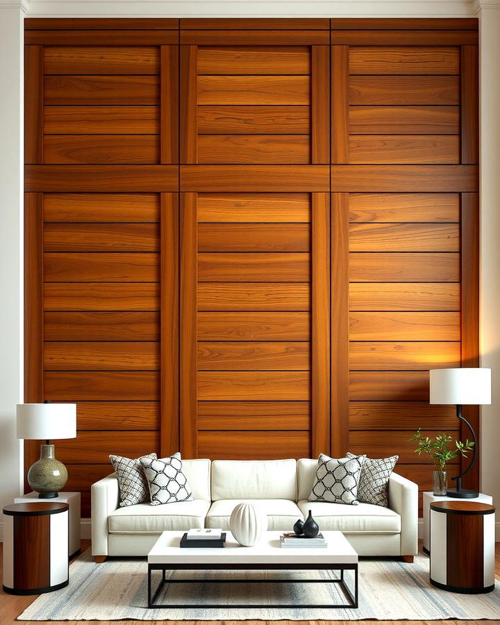 Grid Style Wood Trim Wall - 25 Wood Trim Accent Wall Ideas