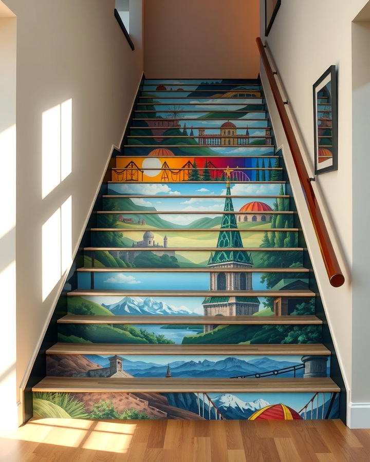 Hand Painted Murals - 25 Stair Riser Ideas