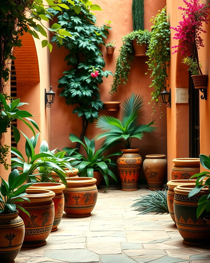 Handcrafted Pottery and Planters - 25 spanish courtyard ideas