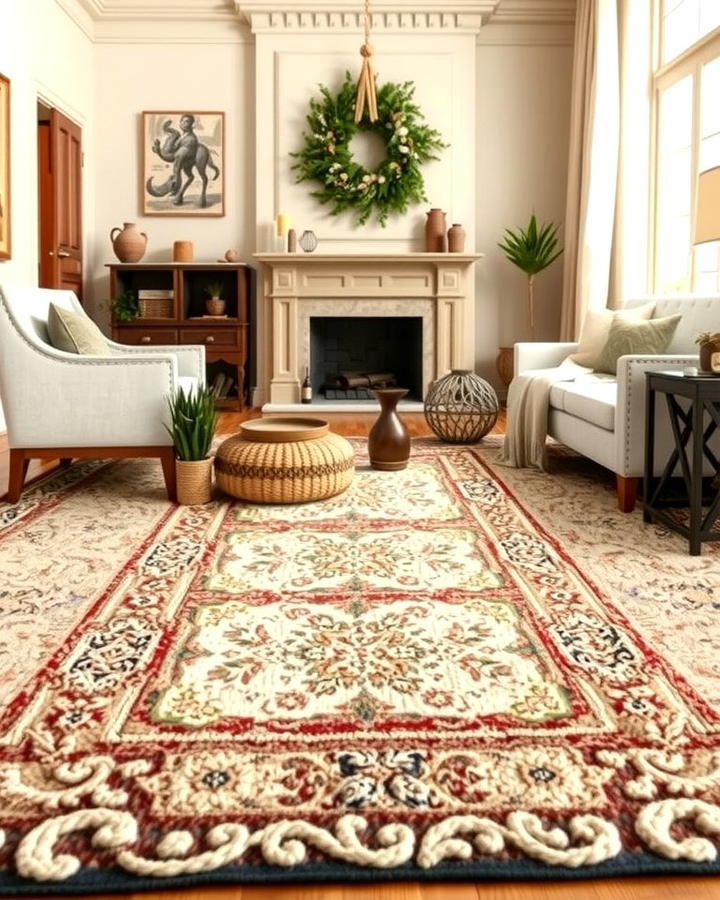 Handwoven Wool Rugs for Classic Durability - 30 Living Room Rug Ideas