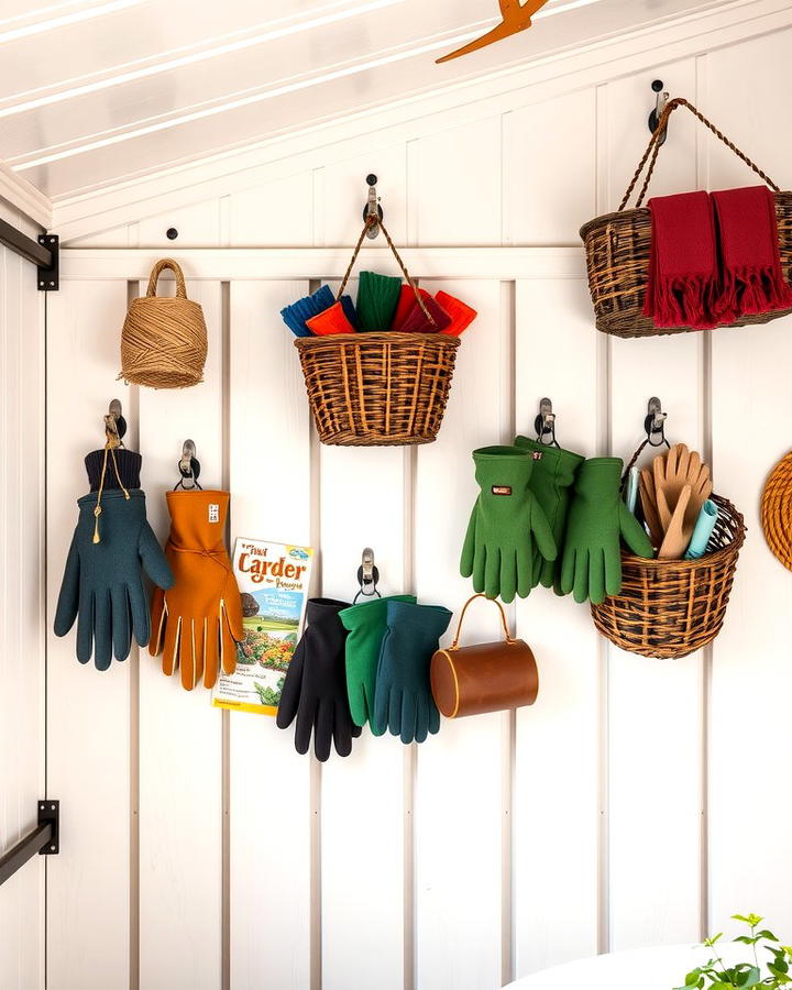 Hang Baskets for Small Item Storage - 25 Shed Organization Ideas