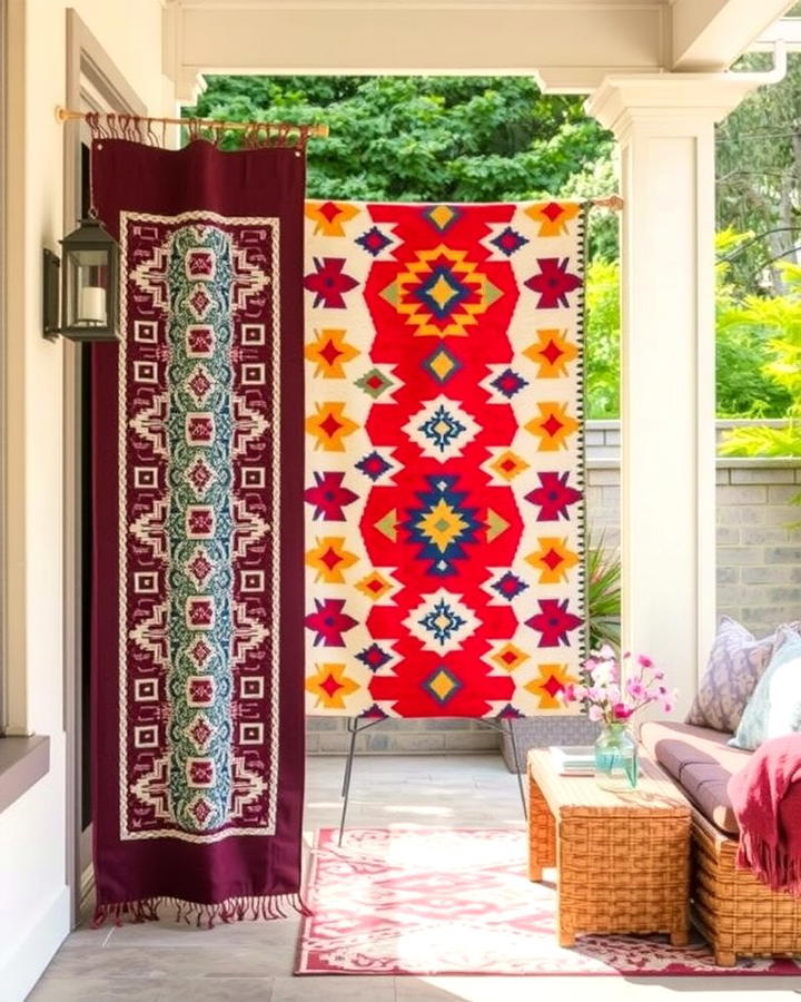 Hang Outdoor Rugs - 30 Ideas Cheap Ways to Block Neighbors View