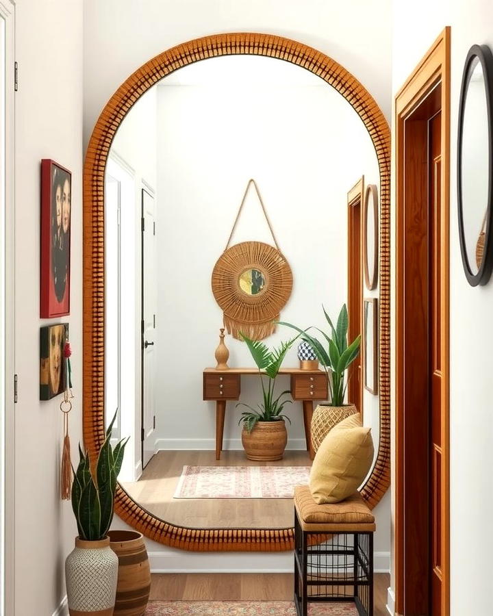 Hang Oversized Mirrors - 30 Boho Hallway Ideas