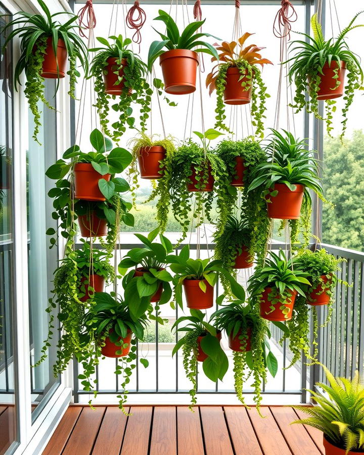 Hang Potted Plants - 30 Ideas Cheap Ways to Block Neighbors View