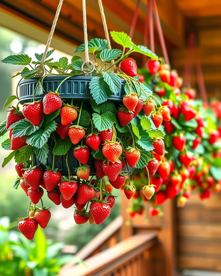 Hanging Basket Strawberry Planters - 25 Strawberry Planter Ideas