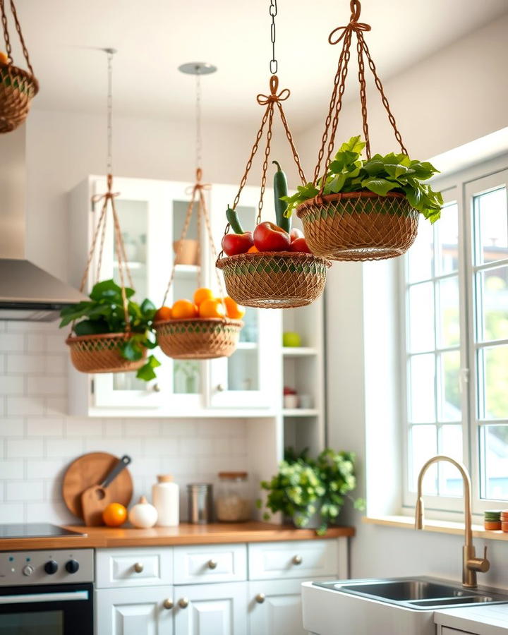 Hanging Baskets - 25 Small Apartment Storage Ideas