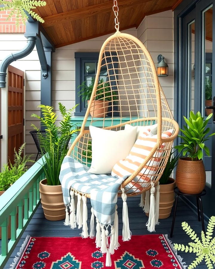 Hanging Chair Retreat - 25 townhouse patio ideas