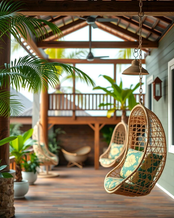 Hanging Chairs for Relaxation - 25 Tropical Patio Ideas