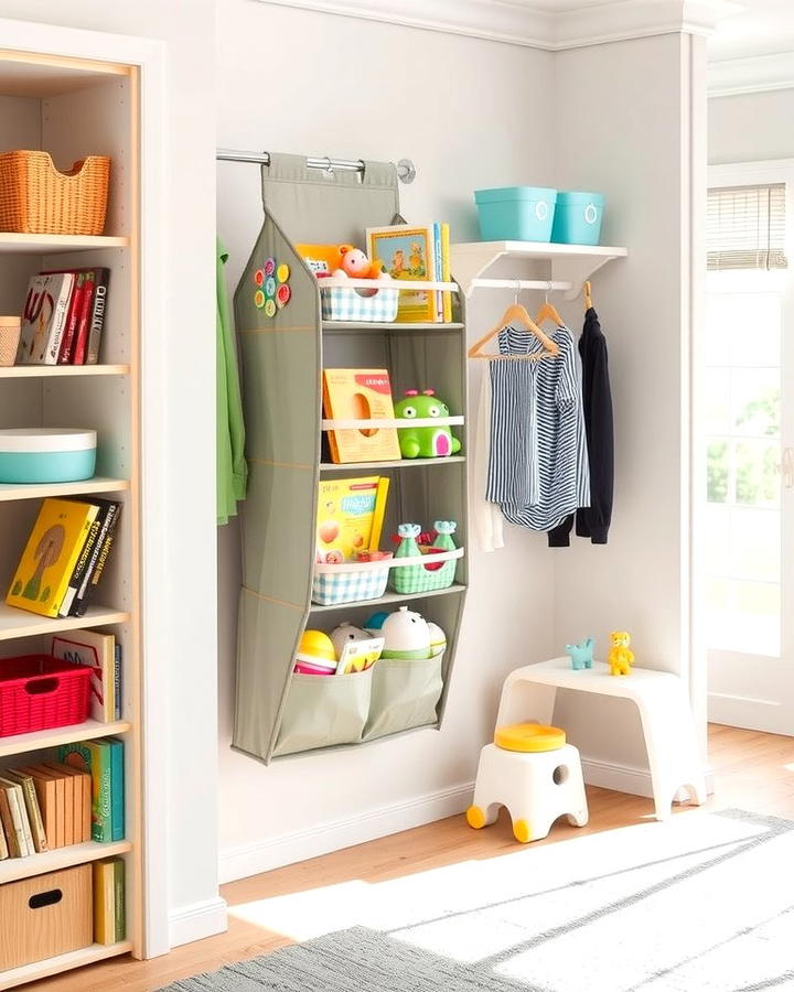 Hanging Closet Organizers for Vertical Efficiency - 25 Playroom Storage Ideas