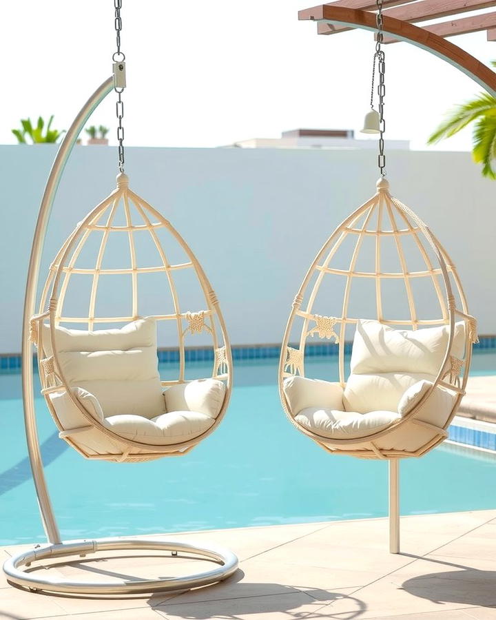 Hanging Egg Chairs 2 - 25 Pool Furniture Ideas