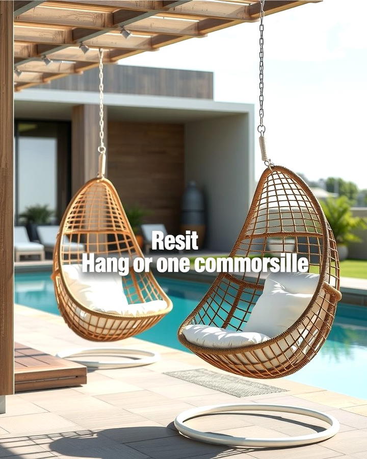 Hanging Egg Chairs - 25 Pool Furniture Ideas