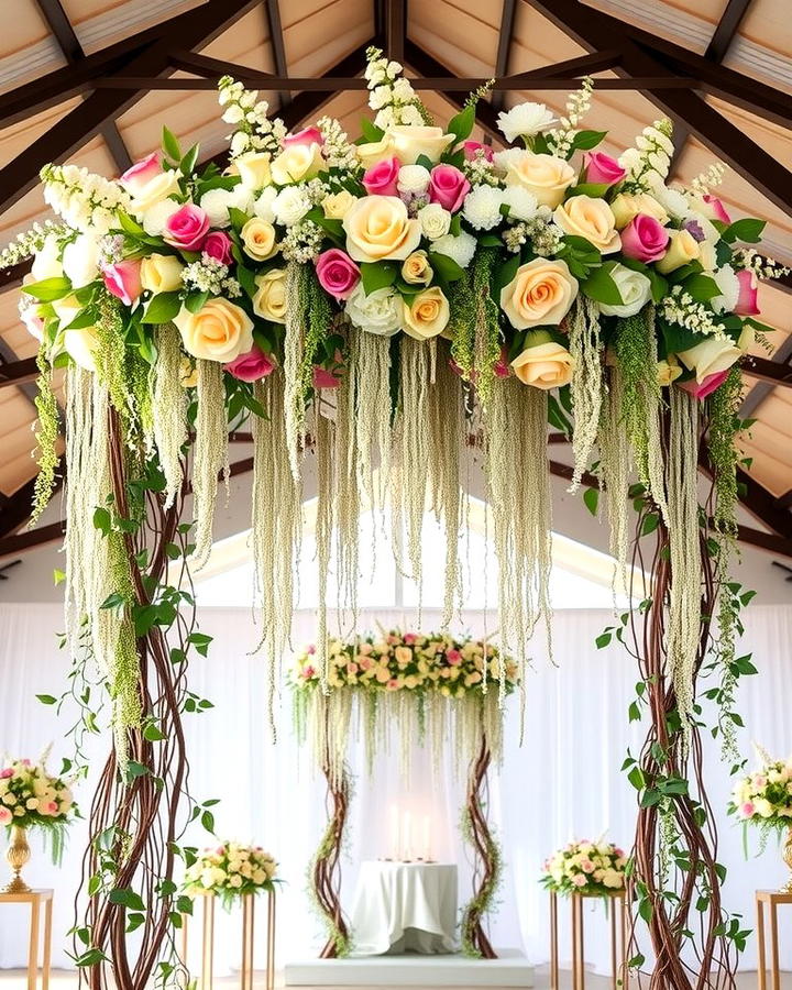 Hanging Floral Installation - 30 Wedding Altar Ideas