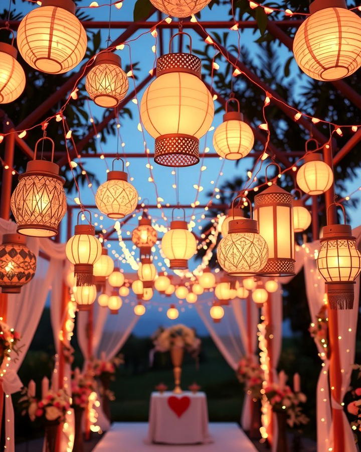 Hanging Lanterns and Lights - 30 Wedding Altar Ideas