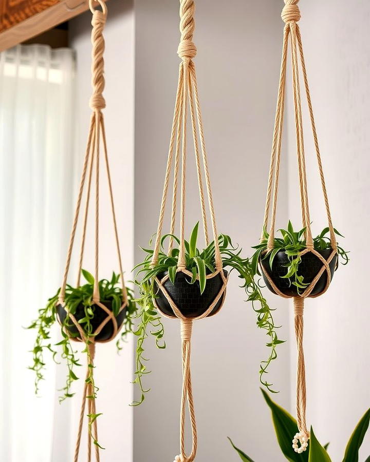 Hanging Macrame Planters - 25 Potted Plant Arrangement Ideas