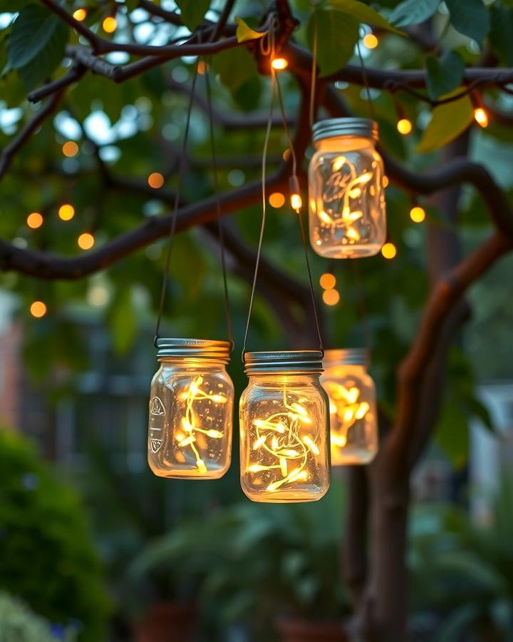 Hanging Mason Jar Lanterns - 25 Vintage Garden Ideas