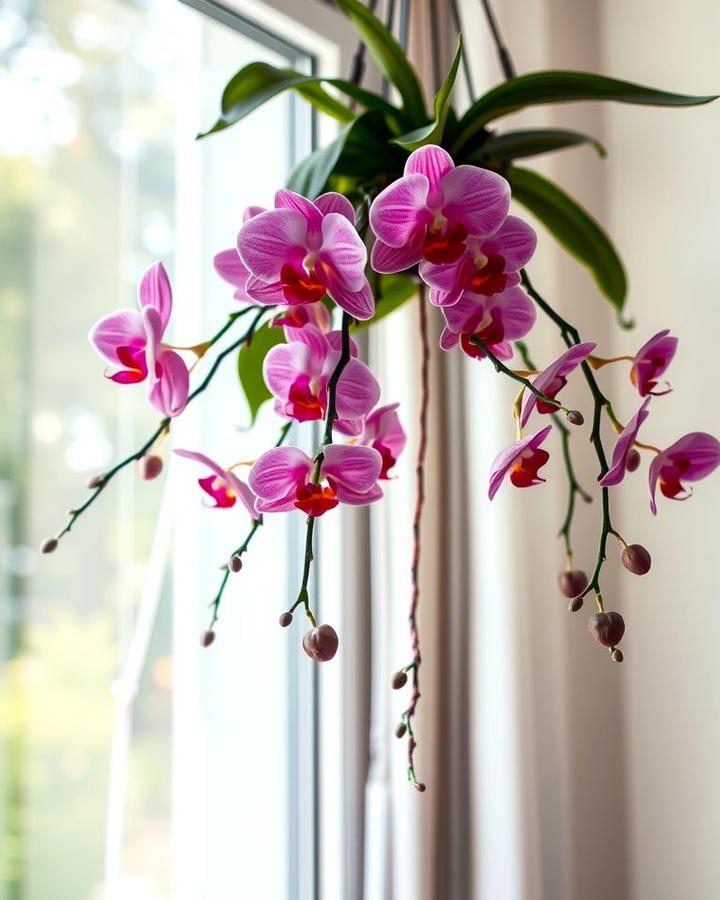 Hanging Orchid Display - 25 Potted Plant Arrangement Ideas