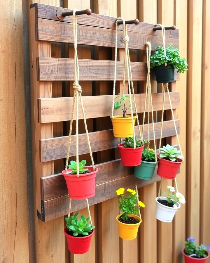 Hanging Pallet Planters - 25 Vertical Pallet Garden Ideas