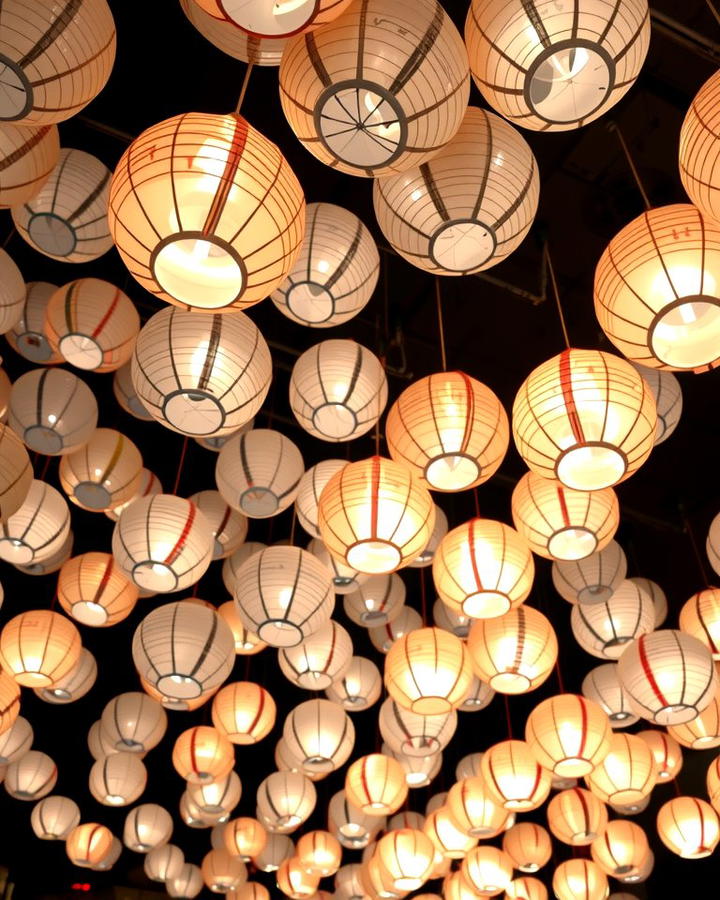 Hanging Paper Lanterns for Elegant Overhead Decor - 25 Party Decoration Ideas