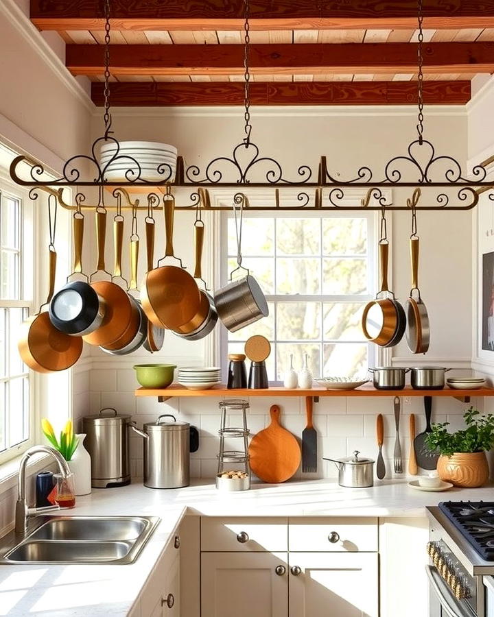 Hanging Pot Racks - 30 70s Kitchen Ideas