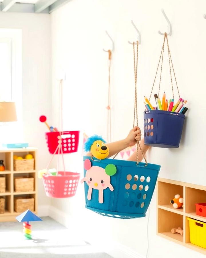 Hanging Storage Baskets - 25 Playroom Storage Ideas