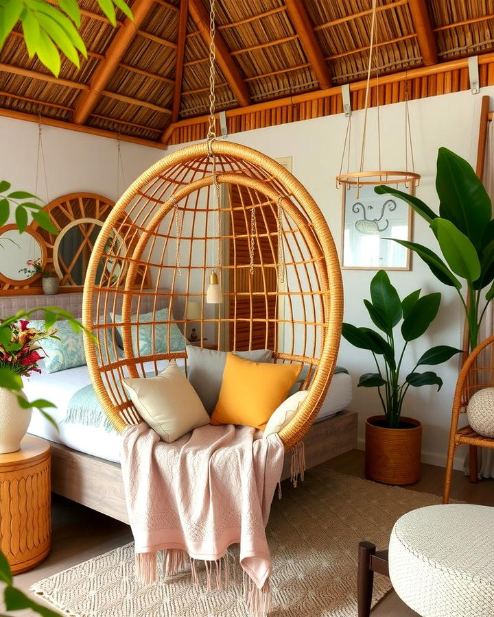 Hanging Swing Chairs - 25 Tropical Bedroom Ideas