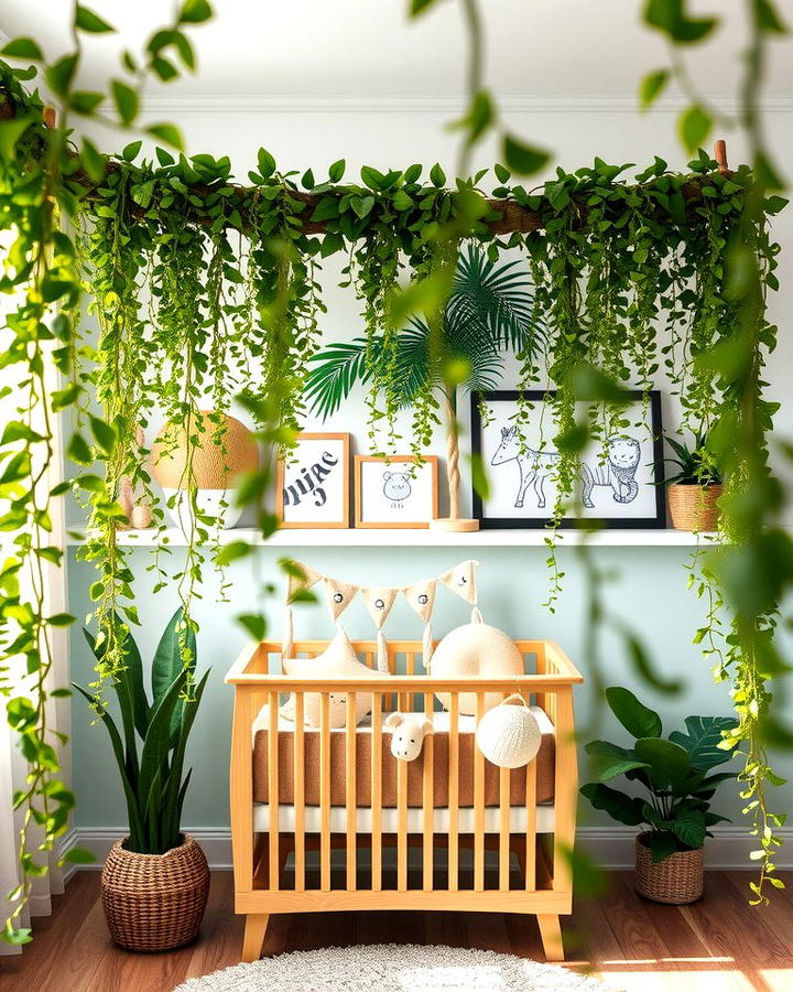 Hanging Vines and Greenery - 30 Safari Nursery Decor Ideas