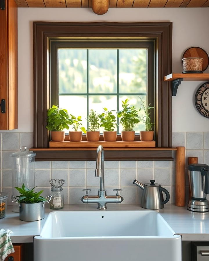 Herb Garden Window - 25 Mountain House Kitchen Ideas