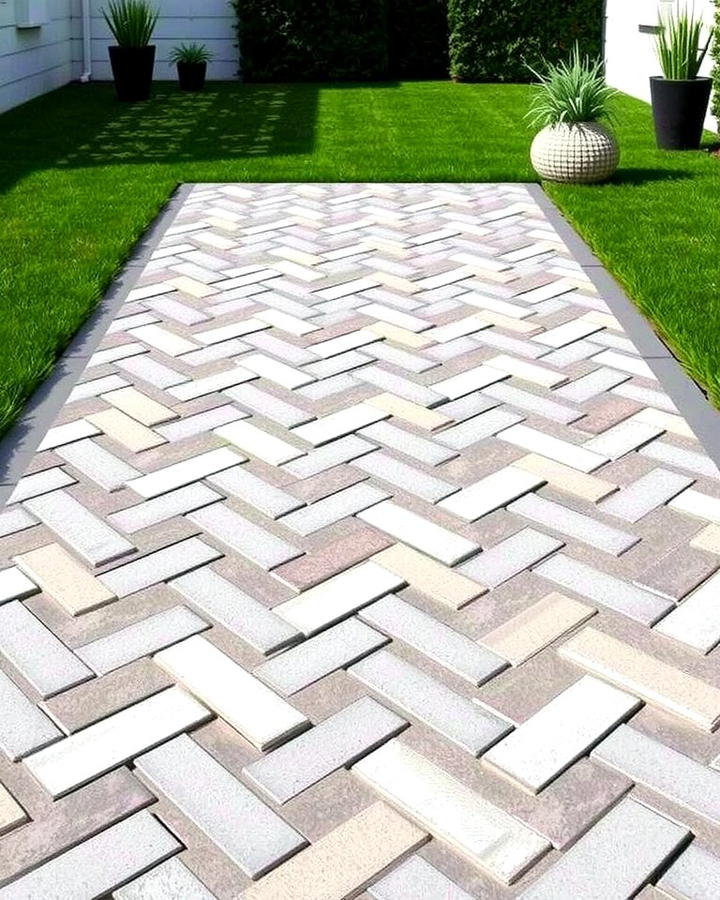 Herringbone Layout - 25 Paver Walkway Ideas