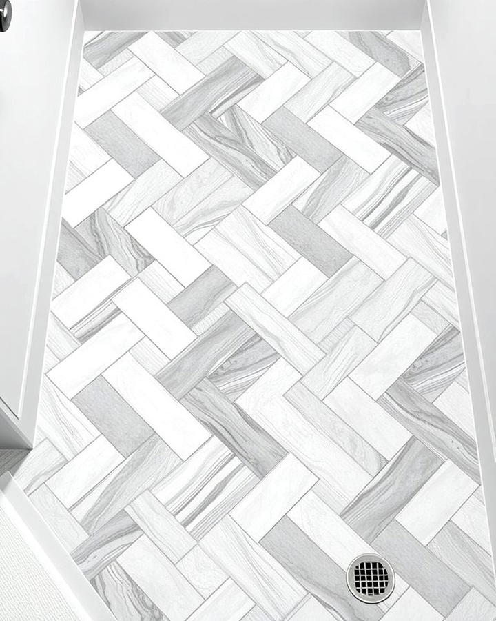 Herringbone Pattern Tiles for Subtle Sophistication - 30 Shower Floor Tile Ideas