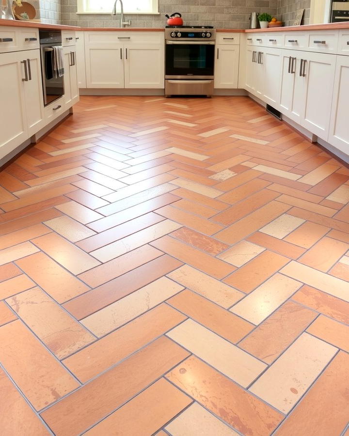 Herringbone Terracotta Layout 2 - 25 Terracotta Kitchen Floor Ideas