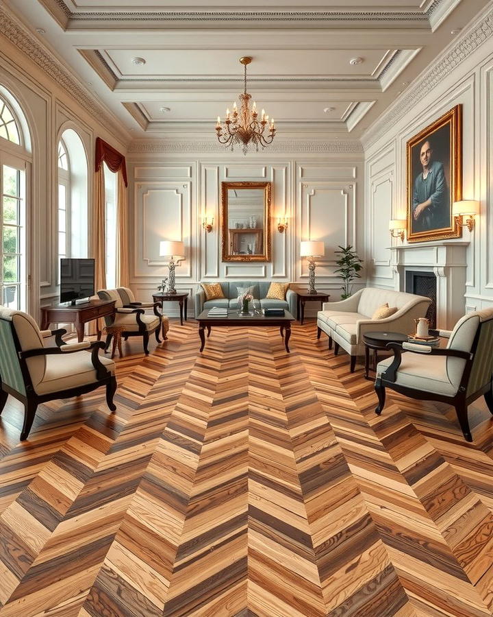 Herringbone Wood Floor Design - 25 Wood Floor Design Ideas