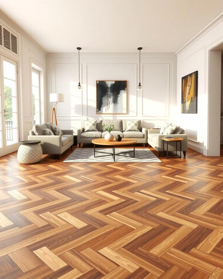 Herringbone Wood Floors - 30 Wood Floor Ideas