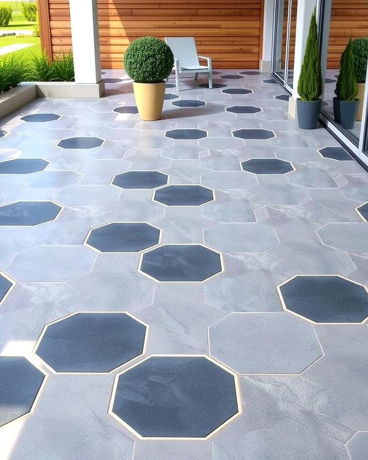 Hexagonal Tiles - 25 patio tile ideas