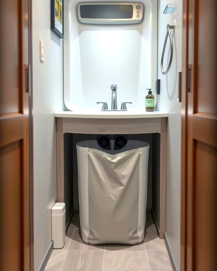 Hidden Laundry Hampers - 25 Small Rv Bathroom Ideas