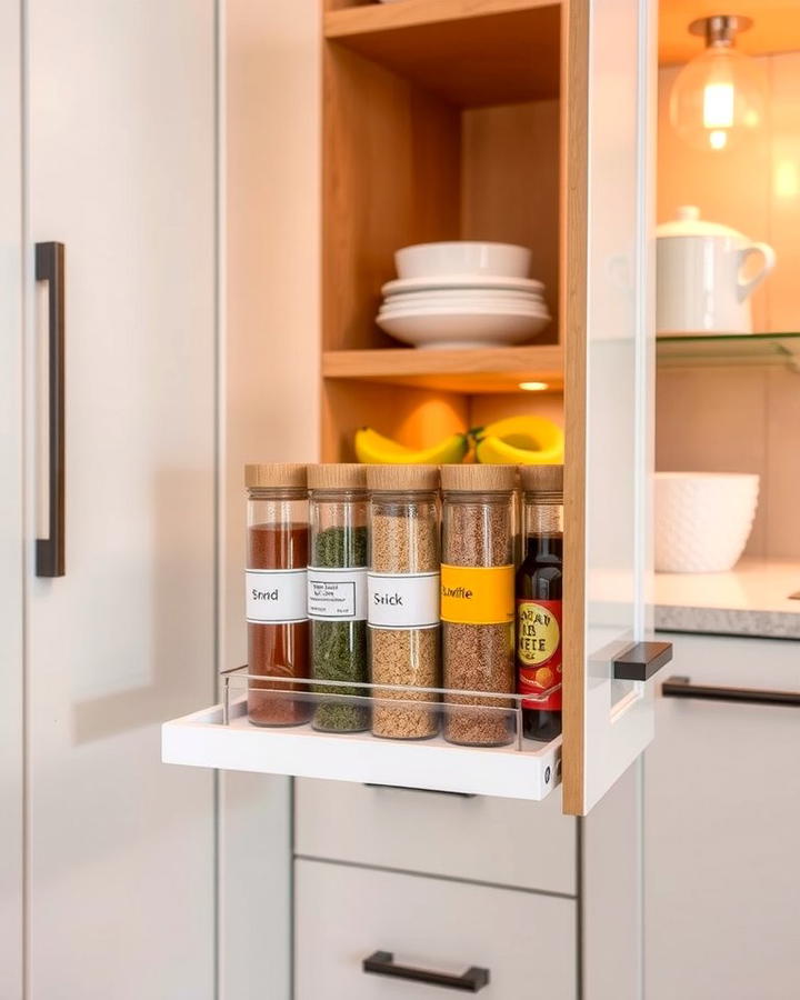 Hidden Pull Out Shelf - 25 Spice Rack Ideas