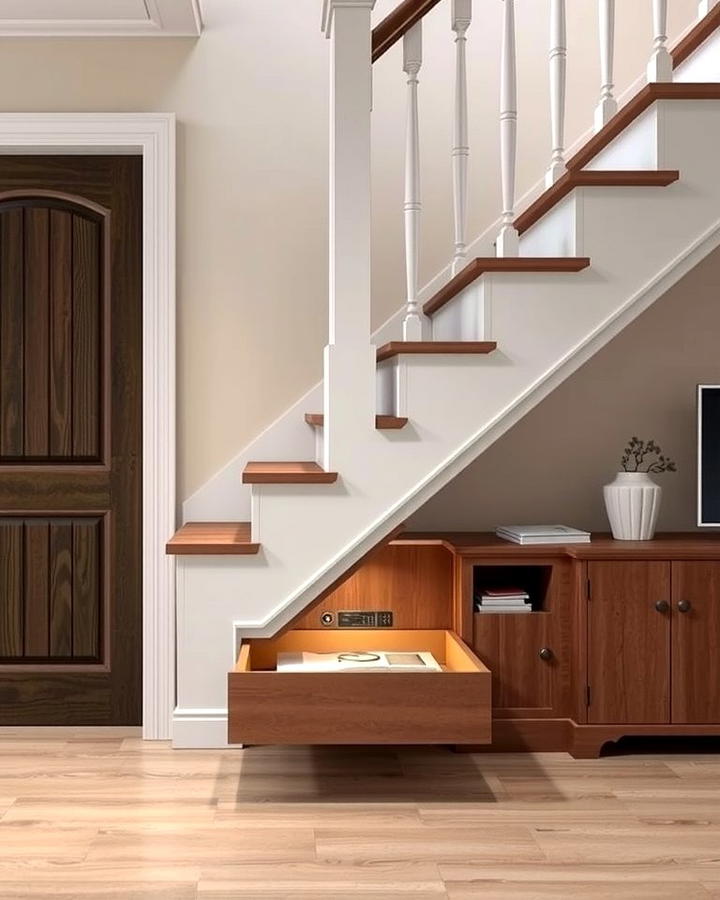 Hidden Safe - 25 Under Stair Storage Ideas