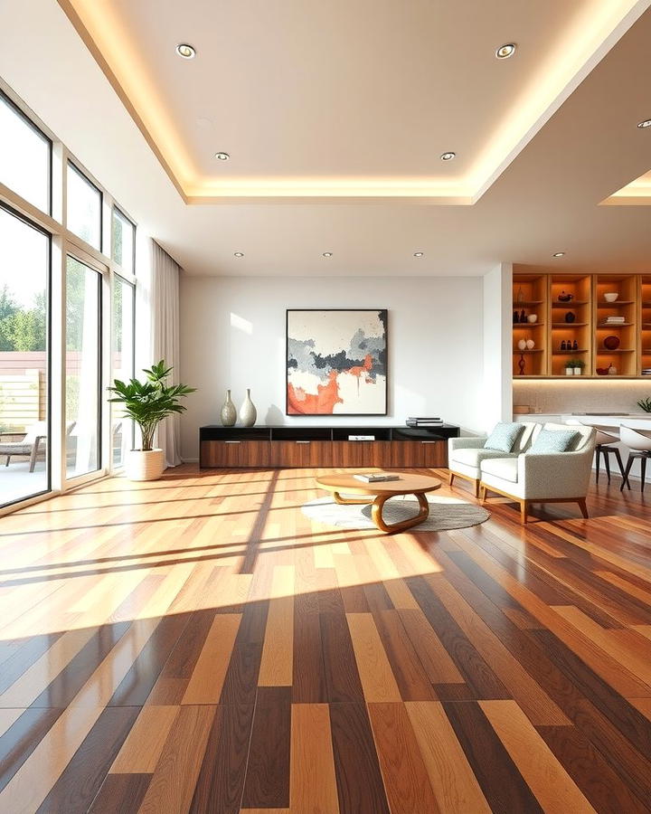 High Gloss Finish - 25 Wood Floor Design Ideas