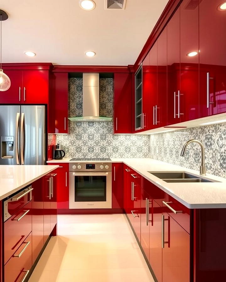 High Gloss Finished Cherry Cabinets - 25 Natural Cherry Kitchen Cabinets