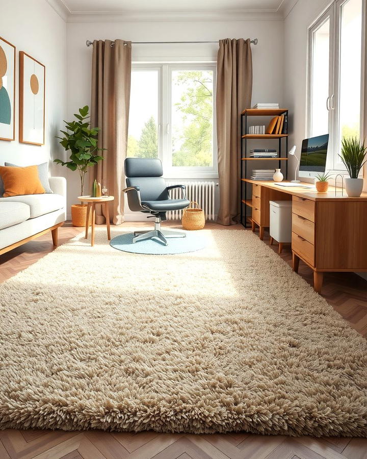 High Pile Rugs for Comfort - 25 Office Rug Ideas