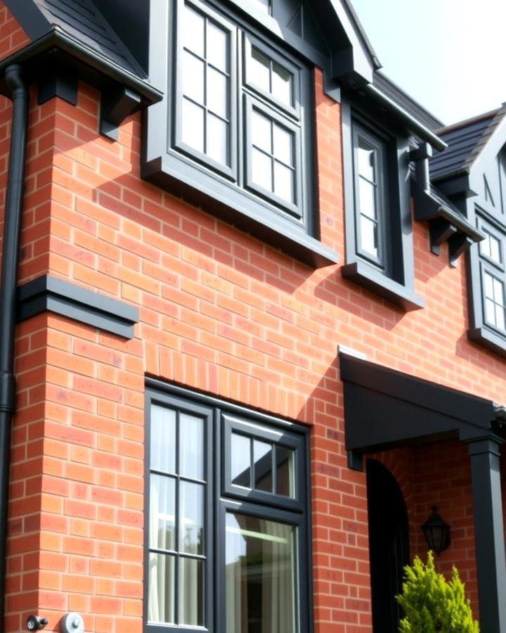 Highlight Dormer Windows with Black Trim - 25 Red Brick House with Black Trim Design Ideas