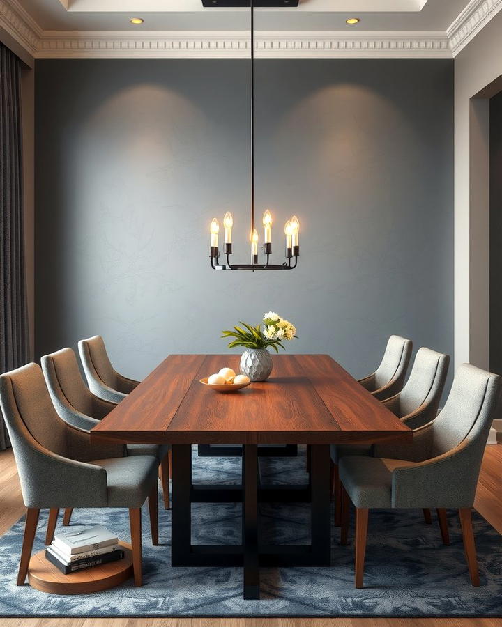 Highlighting Gray Accent Walls - 30 Gray Dining Room Ideas