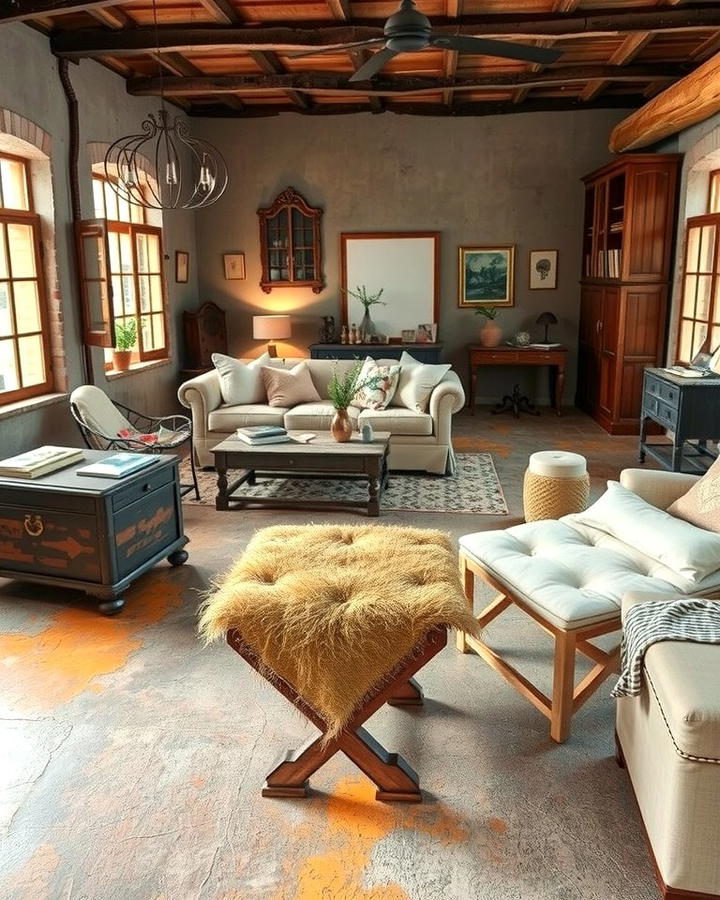 Highlighting Imperfections for Authenticity - 25 Rustic Concrete Floor Living Room Ideas