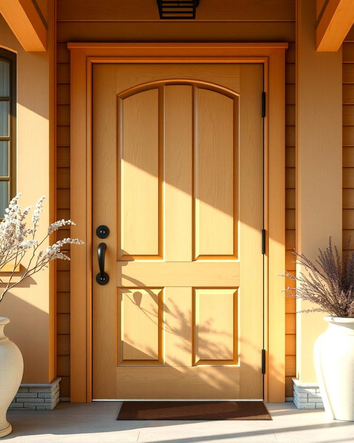 Honey Toned Alder - 25 Stained Front Door Ideas