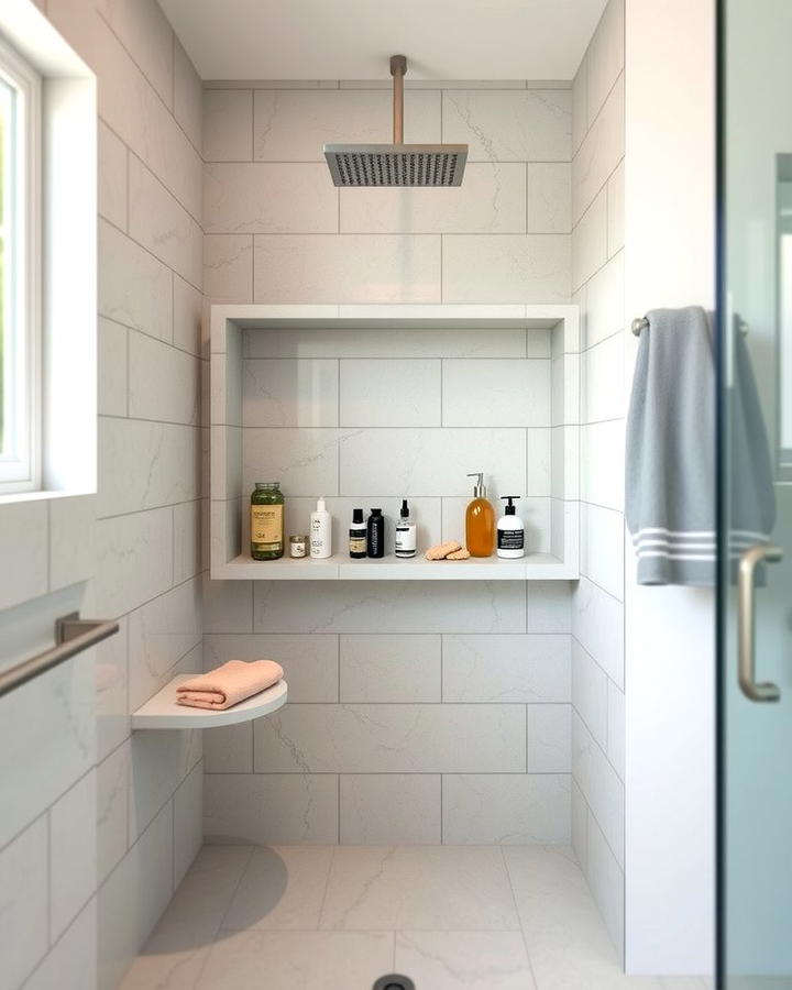 Horizontal Double Niche for Shared Showers - 25 Shower Niche Ideas