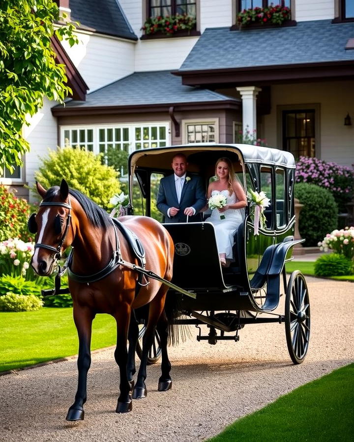 Horse Drawn Carriage Arrival - 25 Wedding Entrance Ideas