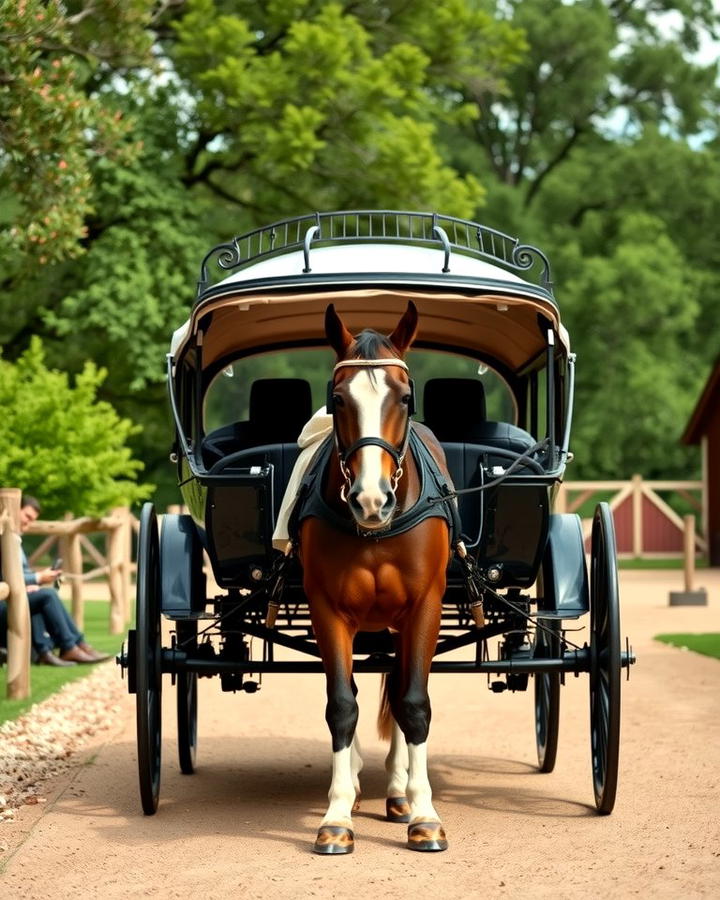 Horse Drawn Carriage Entrance - 25 Western Wedding Ideas